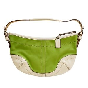 Y2K Coach Kiwi Green Canvas Demi Hobo